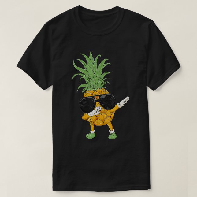 Dabbing Pineapple Sunglasses Summer Matching Beach T Shirt (Design framsida)
