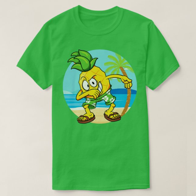 Dabbing Pineapple Tropical Fruit Dancing Vegan 1 T Shirt (Design framsida)