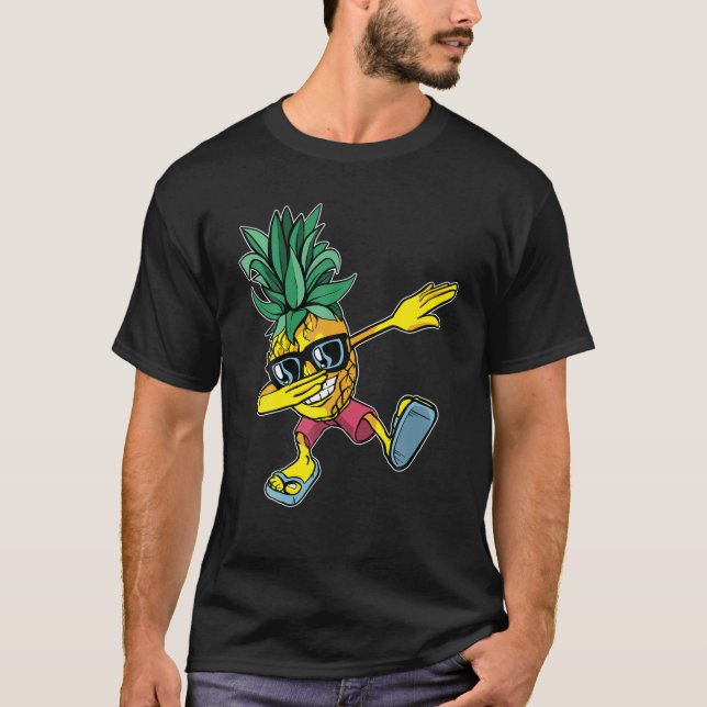 Dabbing Pineapple Tropical Fruit Swag Hawaiian Sum T Shirt (Framsida)