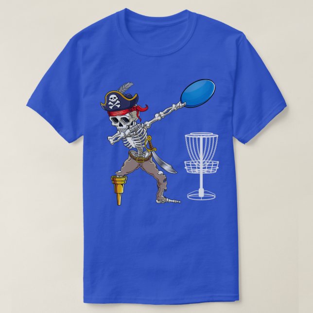 Dabbing Pirat Skeleton Shirt Coola Disk Golf Gift T Shirt (Design framsida)