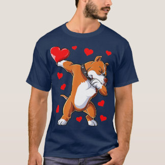Dabbing Pit Bull Heart Valentines day Boys Kids Me T Shirt