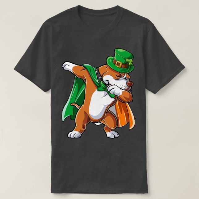 Dabbing Pitbul Irish Leprechaun St patricks day Fo T Shirt (Design framsida)