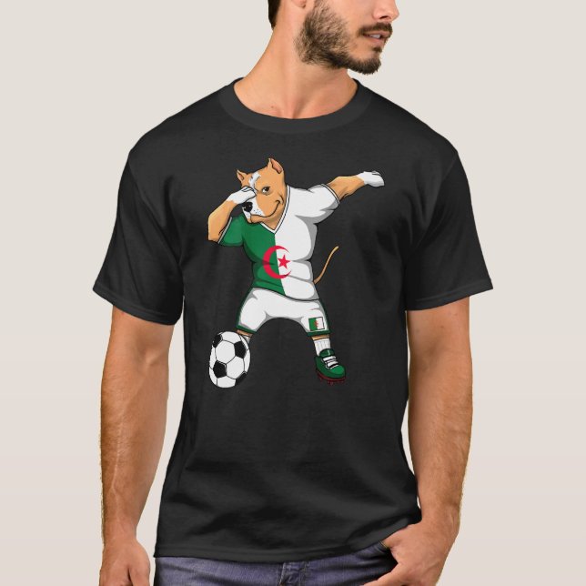 Dabbing Pitbull Algeriet Fotbollsfans Tröja Algeri (Framsida)