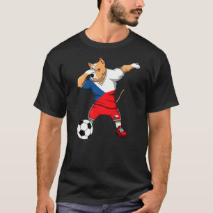 Dabbing Pitbull Czech Republic Soccer Fläkt Jersey T Shirt