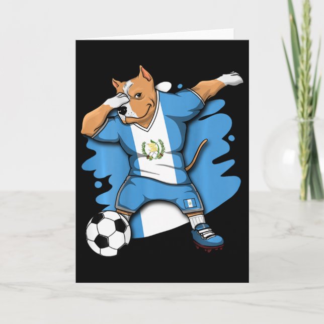 Dabbing Pitbull Guatemala Fotboll Älskare Jersey F Kort (Framsida)