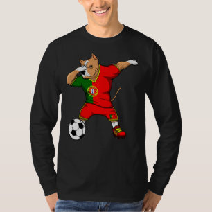 Dabbing Pitbull Hund Portugal Soccer T Shirt