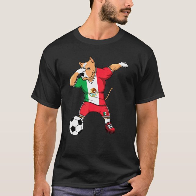 Dabbing Pitbull Mexiko Fotbollsfans Tröja Mexikans (Framsida)