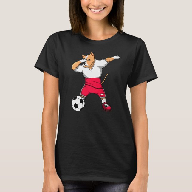 Dabbing Pitbull Poland Soccer Fläkt Jersey Poland  T Shirt (Framsida)