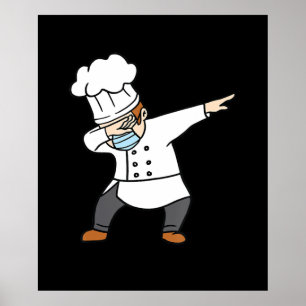 Dabbing Pizza Chef Baker Pizzabaker Dab-dansgåva Poster
