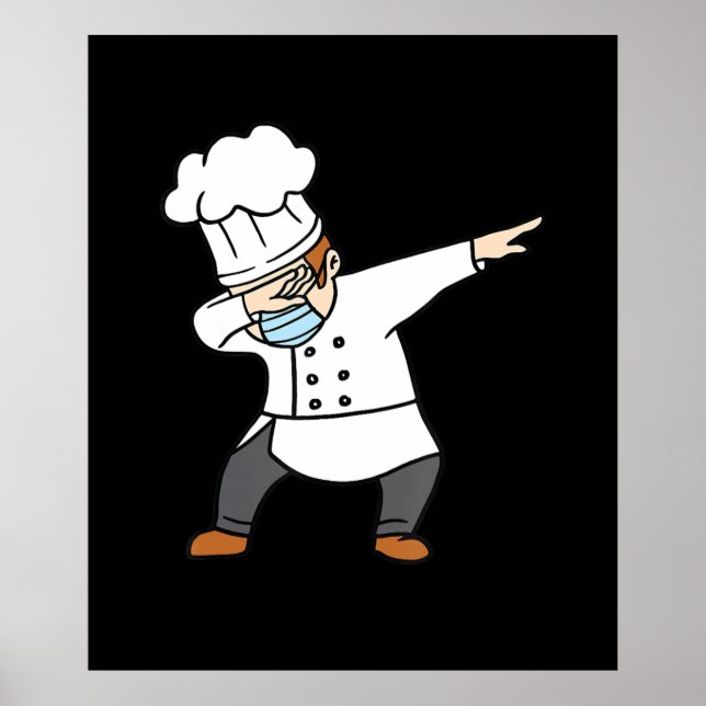 Dabbing Pizza Chef Baker Pizzabaker Dab-dansgåva Poster (Framsidan)