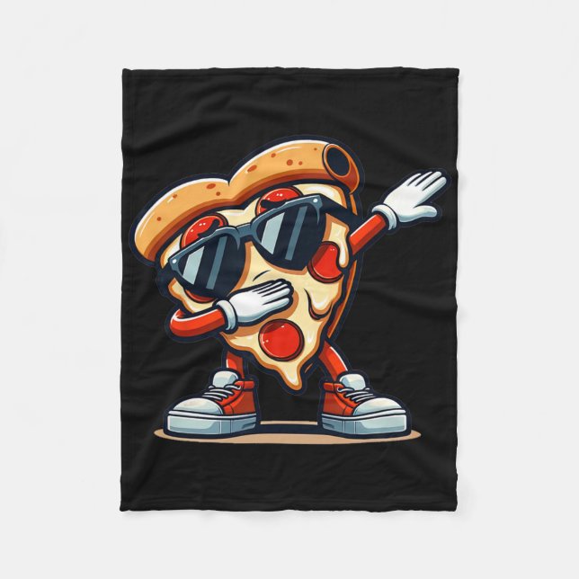 Dabbing Pizza Pizza Dancing Pizza Kärlek Birthday  Fleecefilt (Framsidan)