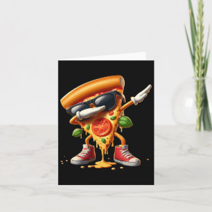 Dabbing Pizza Slice Dancing Pizza Älskare Boy Funn Kort