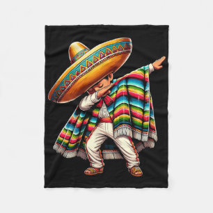 Dabbing Pojkar Mexikansk Poncho Cinco De Mayo 1 Fleecefilt
