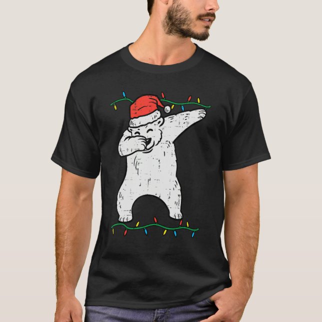 Dabbing Polar Bear Dab Xmas Christmas Boys Kids Gi T Shirt (Framsida)