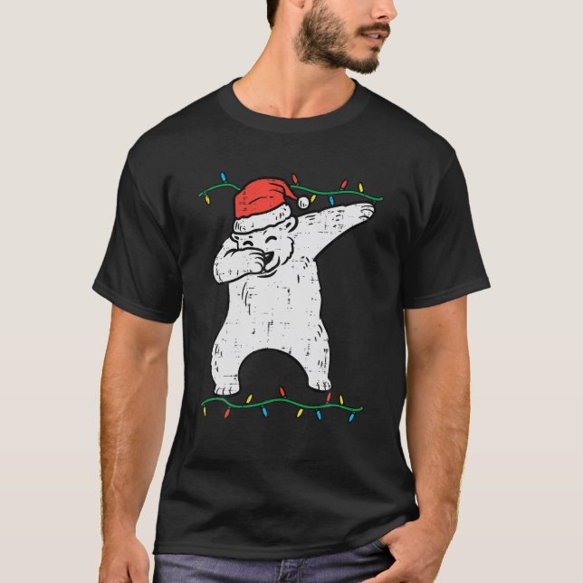 Dabbing Polar Bear Dab Xmas Pjs Christmas Boys Kid T Shirt (Framsida)
