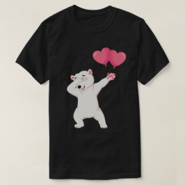 Dabbing Polar Bear Heart Valentines day Gift T Shirt