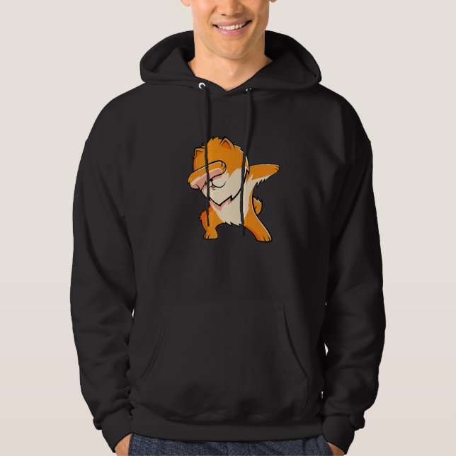 Dabbing Pommanian Hund Dab Dance Hoodie (Framsida)