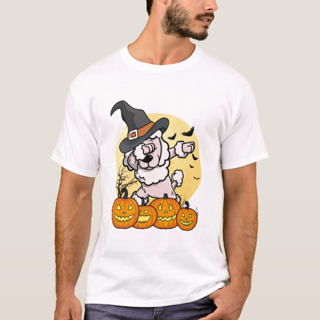 Dabbing Poodle Halloween T Shirt (Framsida)