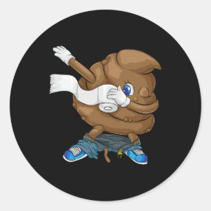 Dabbing Poop Coola Friendly Funny Pooping Gift Runt Klistermärke
