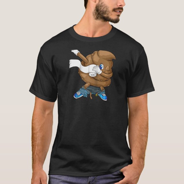 Dabbing Poop Coola Friendly Pooping Raglan T Shirt (Framsida)