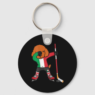 Dabbing Pudel Hund Italien Ishockeyfans Jersey Wi Nyckelring