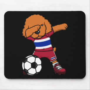 Dabbing Pudel Hund Thailand Fotboll Fan Jersey Fot Musmatta