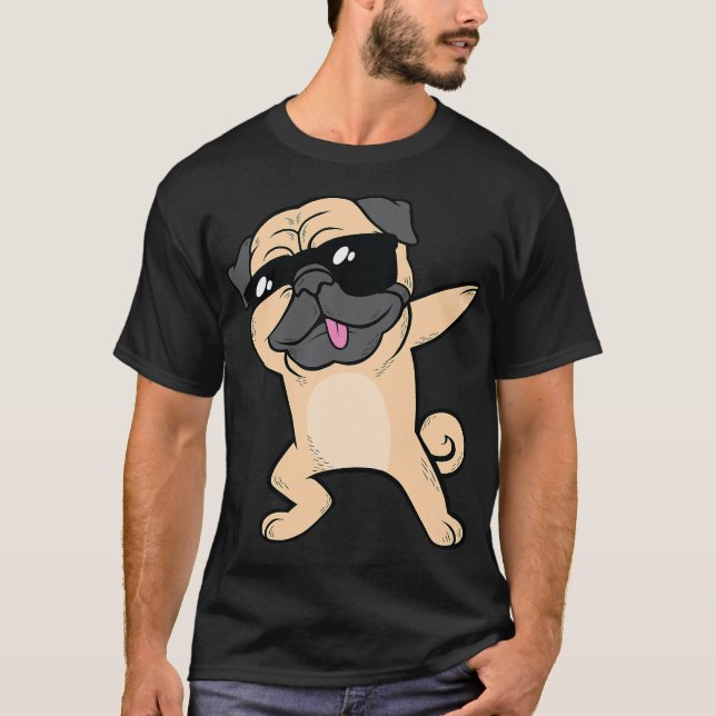 Dabbing Pug Dab Dance Kid Youth Boys Girls Vuxen M T Shirt (Framsida)