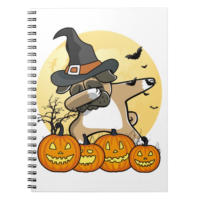 Dabbing Pug Halloween Anteckningsbok (Framsidan)