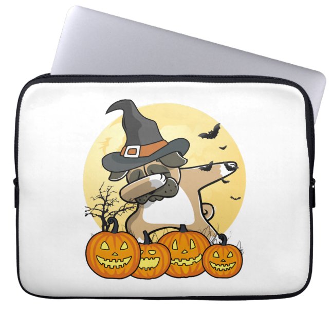 Dabbing Pug Halloween Laptop Fodral (Framsidan)