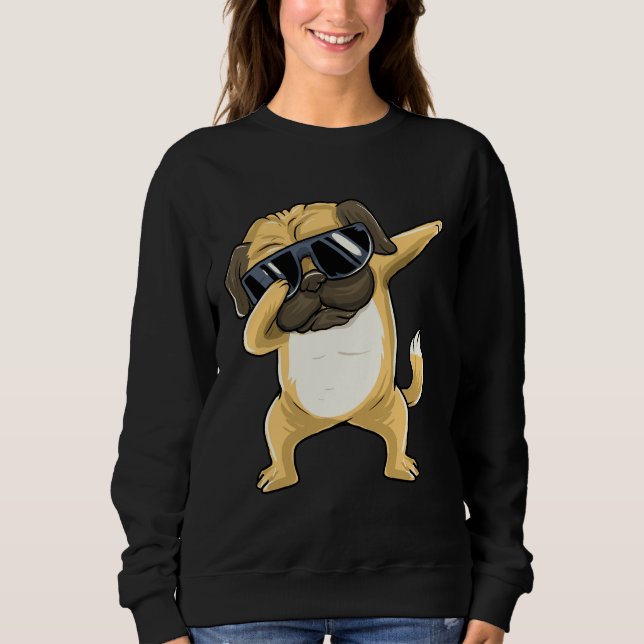 Dabbing Pug Hund Essential T-Shirt 80 (Framsida)