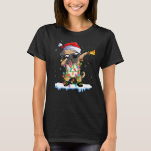 Dabbing Pug jul Ljus Funny Boys Girls Manar T Shirt