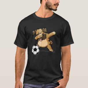 Dabbing Pug Rolig hund Soccer Älskare Football Pug T Shirt