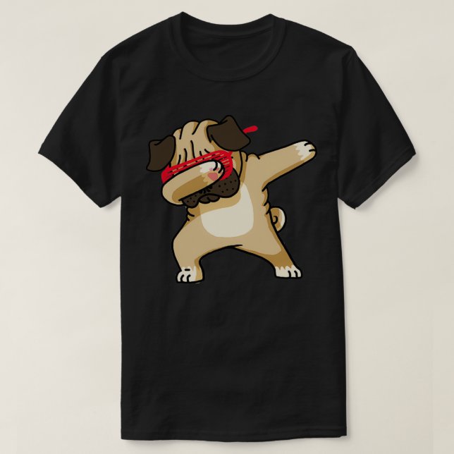 Dabbing Pug roligt hip hop t T Shirt (Design framsida)