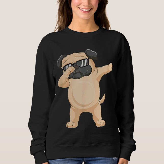 Dabbing Pug Sunglasses Dab Dance Classic T-Shi T Shirt (Framsida)