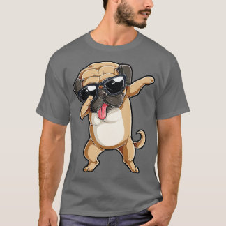 Dabbing Pug T Hund älskare Kids Boys Girls Dab Dan Shirt