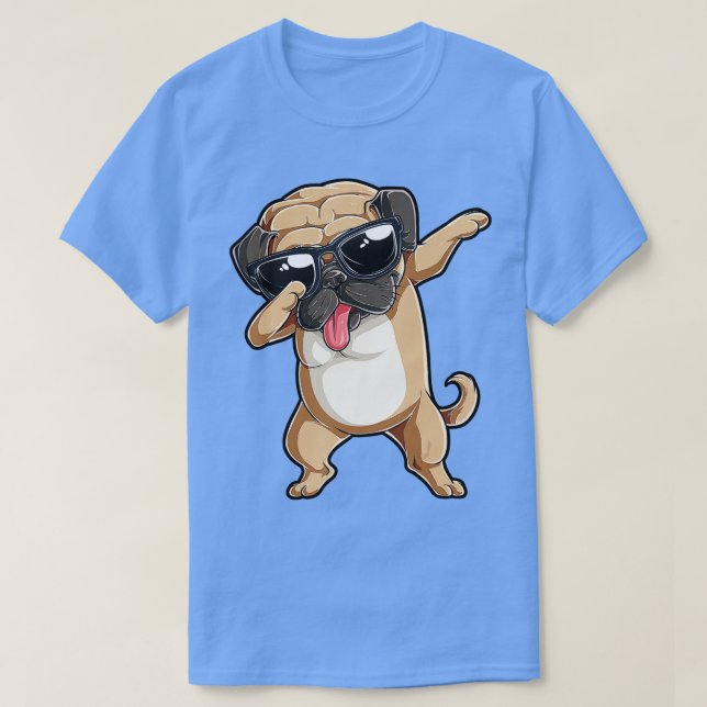 Dabbing Pug T Hund älskare Kids Boys Girls Dab Dan T Shirt (Design framsida)