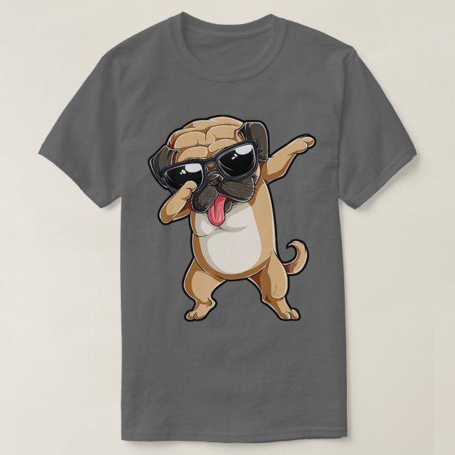 Dabbing Pug T Hund älskare Kids Boys Girls Dab Dan T Shirt (Design framsida)