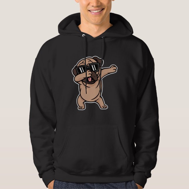 Dabbing Pug with sunglass Essential T-Shirt 572 Hoodie (Framsida)