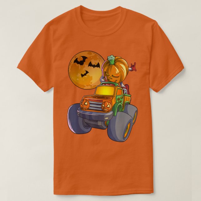Dabbing Pumpkin Ansikte Jack o lantern Monster Las T Shirt (Design framsida)