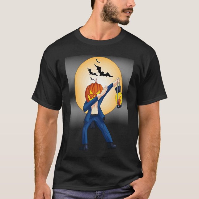 Dabbing Pumpkin  Pumpkin Dance Halloween Pumpkin T Shirt (Framsida)