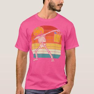 Dabbing Pumpkin Skeleton Candy Retro Småbarn Boys  T Shirt