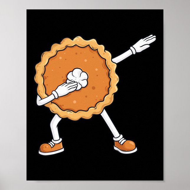 Dabbing Pumpkin Thanksgiving Day Roligt Boys Kids Poster (Framsidan)