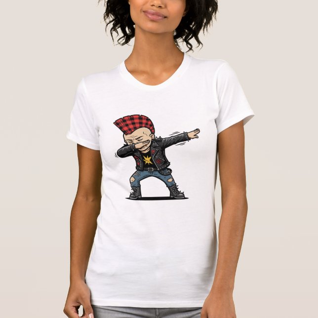 Dabbing Punk – Frecher Cartoon Style T Shirt (Framsida)