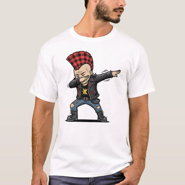 Dabbing Punk – Frecher Cartoon Style T Shirt (Framsida)