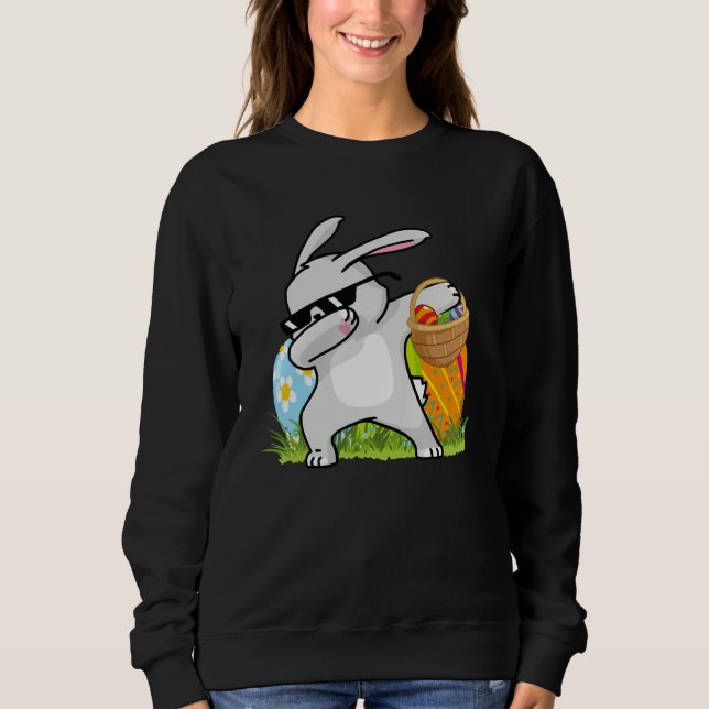 Dabbing Rabbit Easter Day Eggs Bunny Dabbing Boys  T Shirt (Framsida)