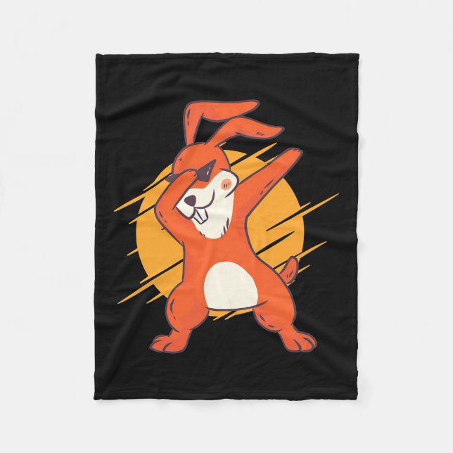 Dabbing Rabbit Fleecefilt (Framsidan)