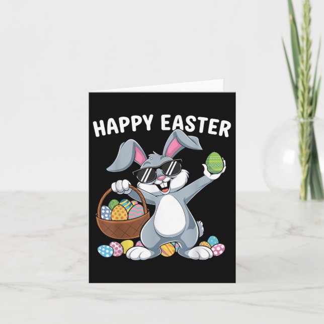 Dabbing Rabbit Glad påsk Day Eggs Dab Boys Bunn Kort (Framsida)