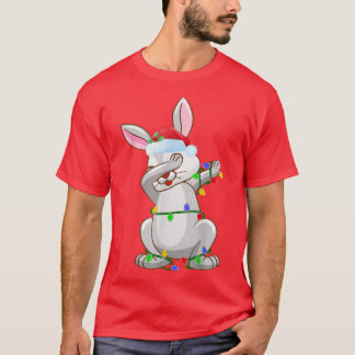 Dabbing Rabbit Julafton Ljus Funny Santa Rabbit Ch T Shirt