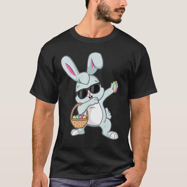 Dabbing Rabbit Påsk Day Eggs Bunny Dabbing Boys T Shirt (Framsida)