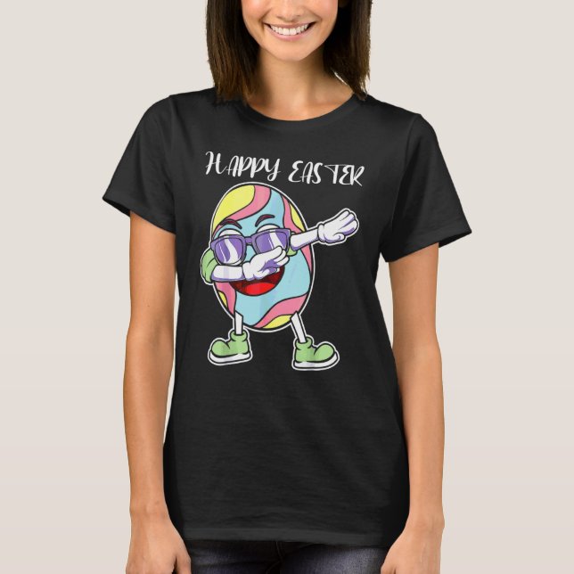 Dabbing Rabbit Påsk Day Eggs Bunny Dabbing Boys T Shirt (Framsida)